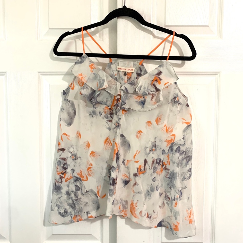 Rebecca Taylor women’s top blouse silk 4 racerback